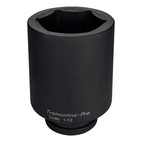 Soquete Impacto Sextavado Longo 100 mm Encaixe 1.1/2'' Cromo Molibdênio Tramontina PRO