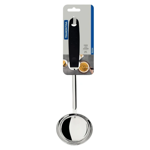 Concha Tramontina Utilità Aço Inox Cabo Polipropileno Preto Resistente Lavável Cozinha Profissional