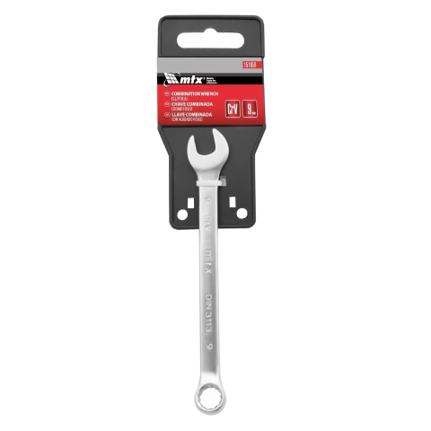 Chave Combinada 9 mm Cromo Vanádio Acabamento Cromo Fosco 45 HRC Mtx