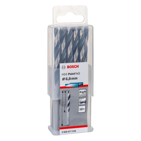 Broca Metal Bosch Aço Rápido Hss-Pointteq 6,8mm 10 Peças