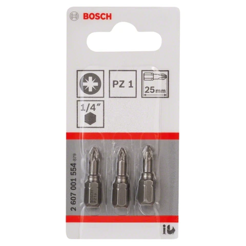 Ponta Para Parafusar Bosch Extra Hard Pz1 25mm Pozidriv 3U
