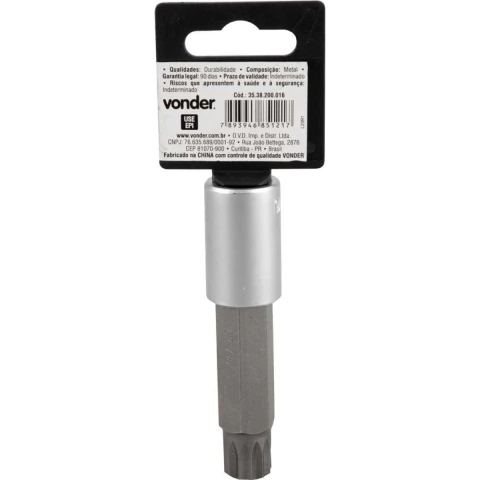 Soquete Multidentado Encaixe 1/2'' 16mm Longo CRV Vonder