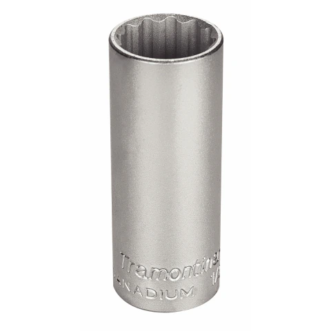 Soquete Estriado Longo 30mm Encaixe 1/2'' Aço Cromo Vanádio Ferramenta Industrial Tramontina PRO