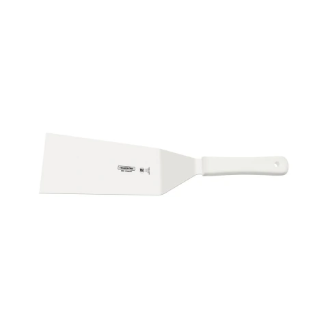 Espátula Para Hambúrguer Tramontina Profissional Master Aço Inox 8x3 Pol Cabo Branco Antimicrobiano