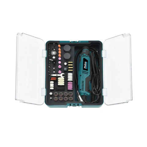 Micro Retifica Philco PRT180 120 Acessórios Eixo Flexível 35000 RPM Desbasta Lixa Corta Entalha 220V
