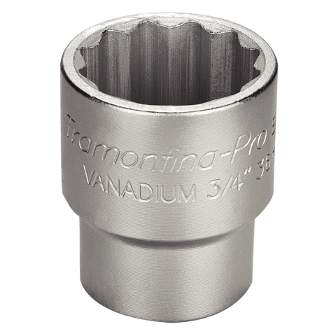 Soquete Estriado 41mm 3/4'' Aço Cromo Vanádio Forjado Forte Acabamento Cromado DIN 3124 Tramontina PRO