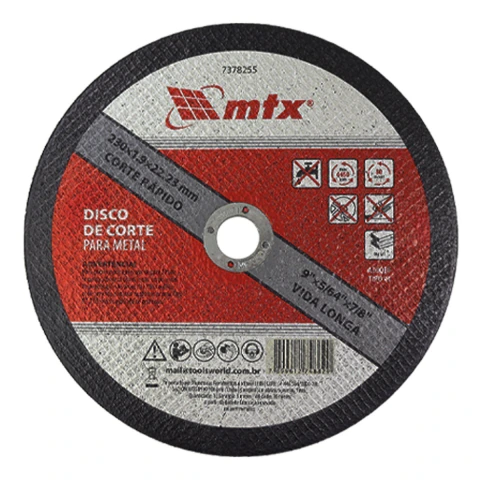 Disco De Corte Inox E Metal 230 X 1,9 X 22,23 mm 1 Peça Mtx 7378255