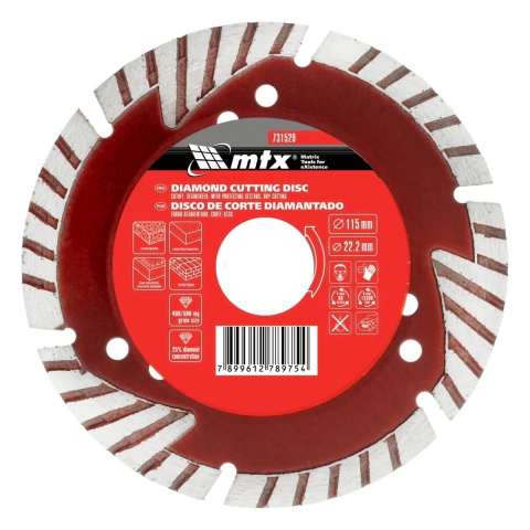 Disco de Corte Segmentado Diamantado 115 x 22,2mm MTX