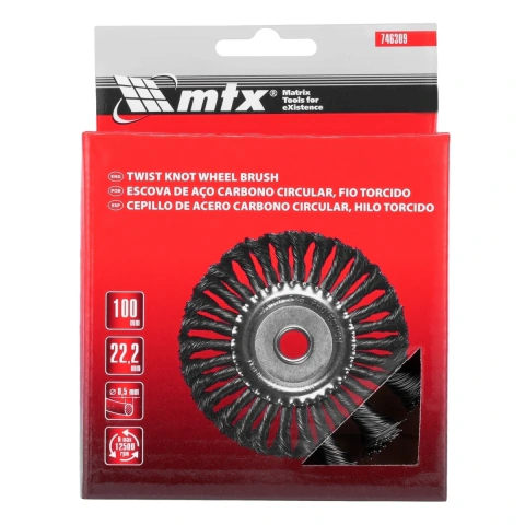 Escova De Aço Carbono Circular 100mm Furo 22mm 12500rpm MTX