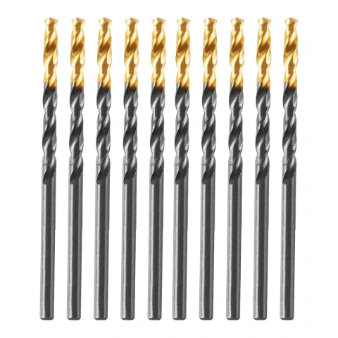 Jogo Broca Aço Rápido Titânio 3.2mm 10 Peças Gross Serralheria Golden Tip