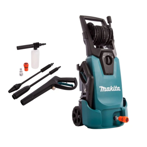 Lavadora de Alta Pressao 1885PSI 450L/h Com Snow Foam Mangueira 10M Acessórios HW1300 127V Makita