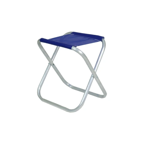 Banqueta Dobrável Alumínio Azul Marinho Bel Capacidade 90kg Tela Poliéster Resistente
