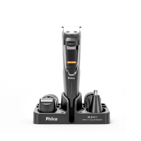 Aparador Raspador de Pelos PAP14 Multigroom Philco Com 8 Acessórios de Corte e Bolsinha Bivolt