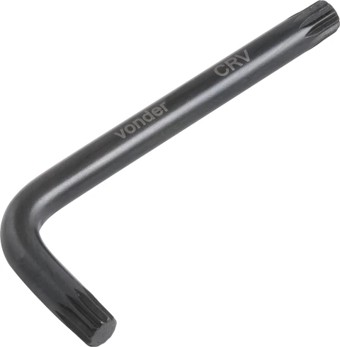 Chave multidentada 08mm tipo L curta cromo vanádio Vonder