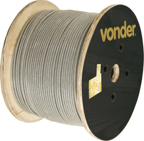 Cabo Aço Af 5/32 Alma Fibra 6x19m Galvanizado Plastif Vonder
