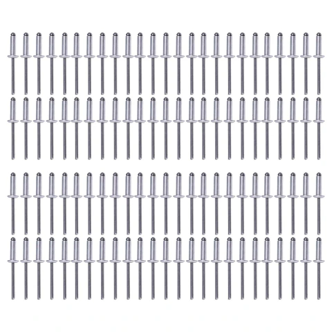 Rebite De Repuxo Alumínio 3,2X22Mm 100 Peças Fixação Segura Worker