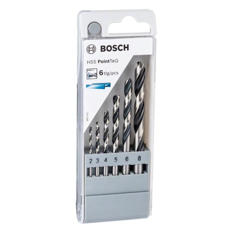 Jogo Broca Para Metal Bosch Hss-Pointteq 2-8mm 6 Peças