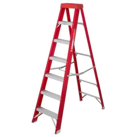 Escada Em Fibra 7 Degraus 150Kg 2,10m Worker Industrial