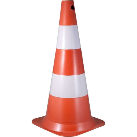 Cone sinalização 75cm laranja/branco polietileno Vonder