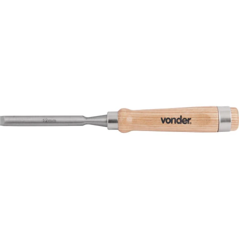 Formão goivado 12mm aço carbono cabo madeira Vonder