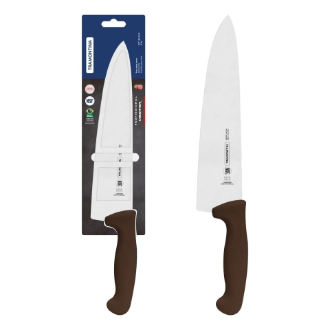 Faca Para Carne 10 Polegadas Aço Inox Profissional Master Marrom Tramontina