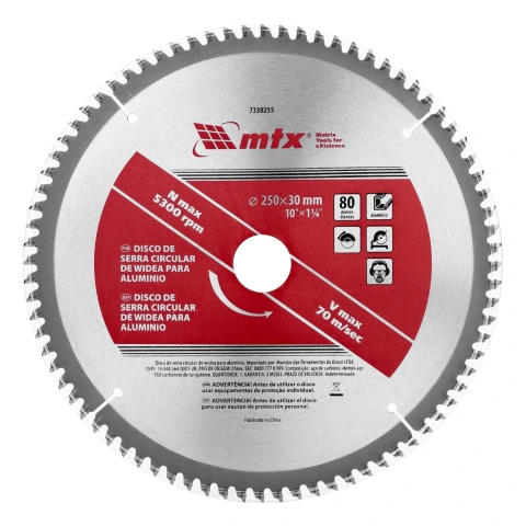 Disco Serra Circular 250mm 80 Dentes MTX
