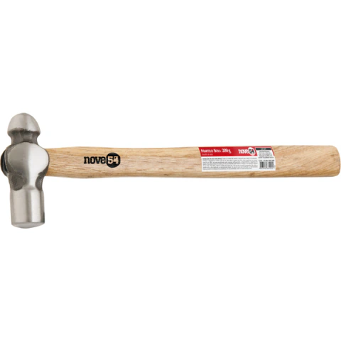 Martelo bola 200g aço forjado cabo madeira Nove54
