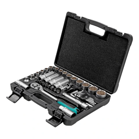Jogo Ferramentas 1/2'' Aço CrV 41 Peças Stels 135799 Maleta