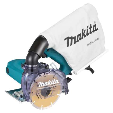 Serra Mármore 125Mm 1450W Com Coletor de Pó Chave Fixa Disco Diamantado 4100KB 127V Makita