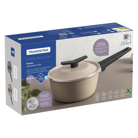 Panela Tramontina Spezia Induction Alumínio Antiaderente 18 Cm 1,9 L Areia