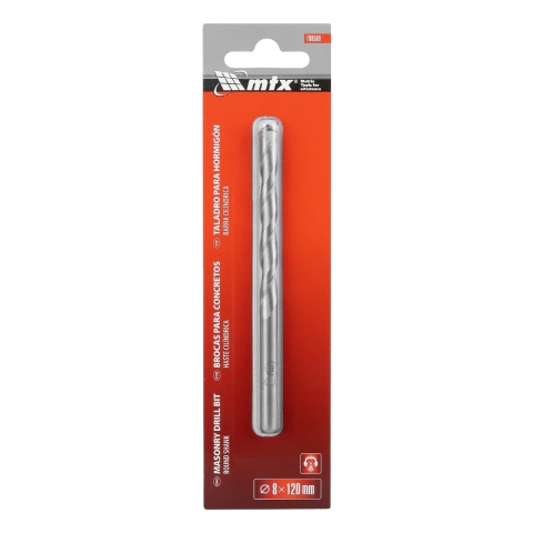 Broca Para Concreto 8 X 120 Mm Haste Cilíndrica Metal Duro Mtx 1 Peça