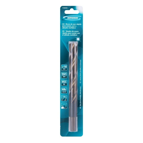 Broca Aço Rápido Profissional M2 18x191mm Gross Durável Alta Performance