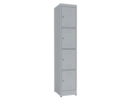 Armário Vestiário Simples 04 Portas Cinza Presto