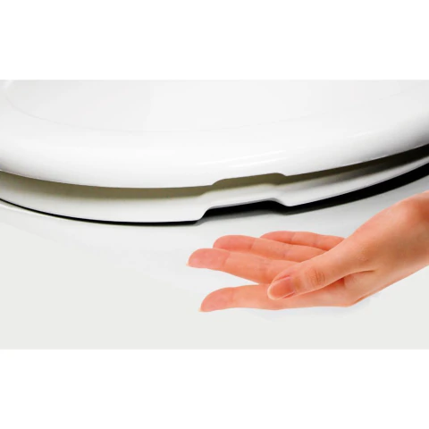 Assento Sanitário Almofadado Branco Liege EVA PP Nylon PU Ecológico Rebaixo Higiênico Compatível Oval