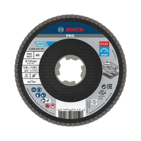 Disco Flap Bosch Pro X571 X-Lock 115mm Grano 40