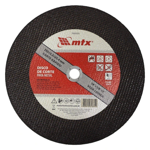 Disco De Corte Para Metal 355 X 3,2 X 25,4 mm 1 Peça Mtx Abrasivo Óxido De Alumínio