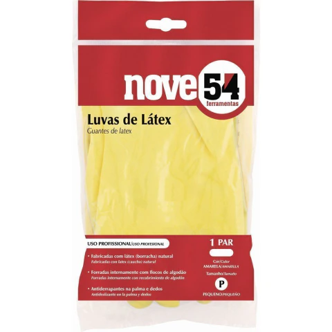 Luva látex m amarela com forro ca13336 Nove54