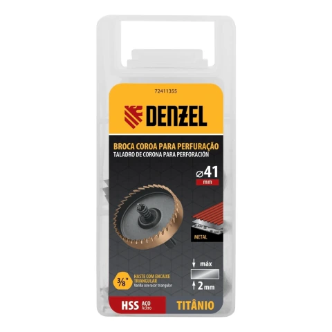 Serra Copo Para Metal 41 mm Nitreto De Titânio Haste Triangular Denzel