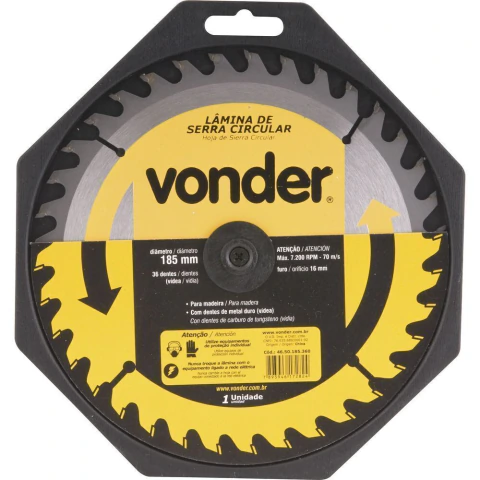 Lâmina Serra Circular Vídea 350x30x3,8mm 36D 3800 Rpm Vonder
