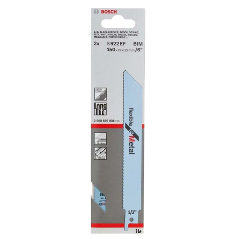Lâmina Serra Sabre Bosch S922Ef Flexible For Metal 25 Peças
