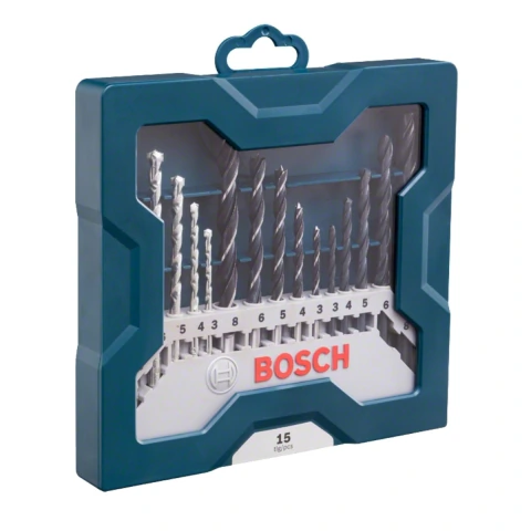 Jogo Brocas Alvenaria/Metal/Madeira Bosch Mini X-Line 15Pçs