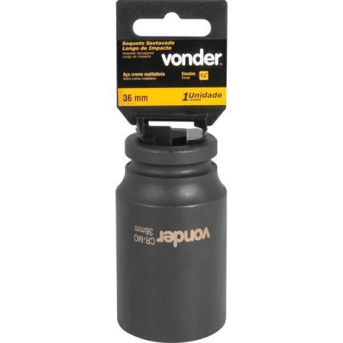 Soquete Sextavado Impacto Longo 3/4" 36mm Aço Cromo Vonder