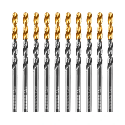 Jogo Broca Aço Rápido Titânio 4.5mm 10 Peças Gross Serralheria Golden Tip