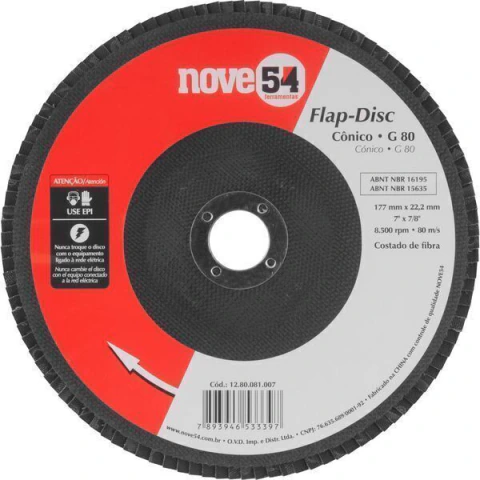 Flap-Disc Cônico 7" G80 Costado Fibra Nove54