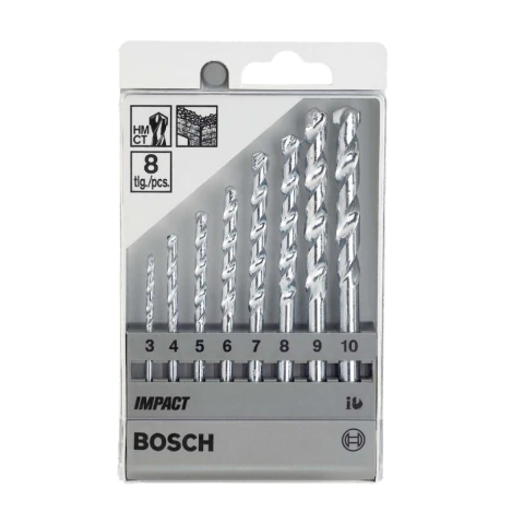 Jogo Brocas Para Alvenaria Bosch Cyl-1 Ø3-4-5-6-7-8-9-10 mm