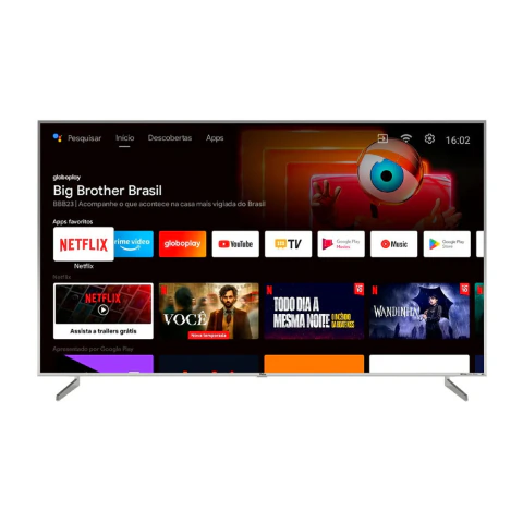 Smart TV 98'' 4K UHD LED Philco PTV98F8TAGCM Dolby Atmos Sistema Android TV e Chromecast Integrado