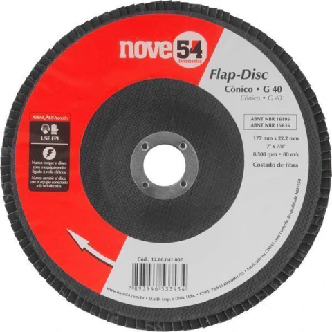 Flap-Disc Cônico 7" G40 Costado Fibra Nove54