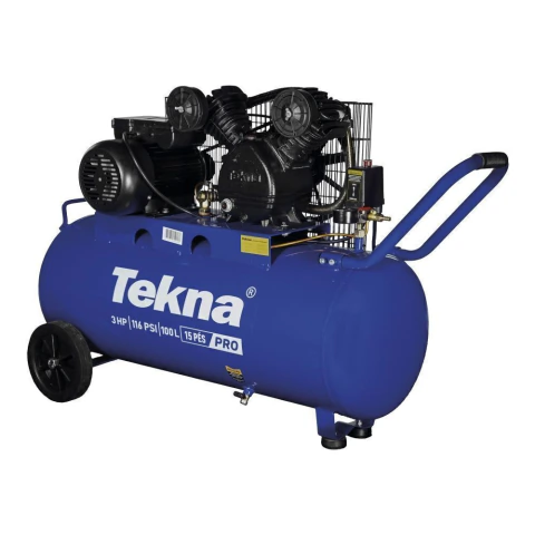 Compressor de Ar Cp150100P-1 Tekna 100L 3HP Pressão Máxima 116 PSI Com Rodas Traseira 127V 60Hz