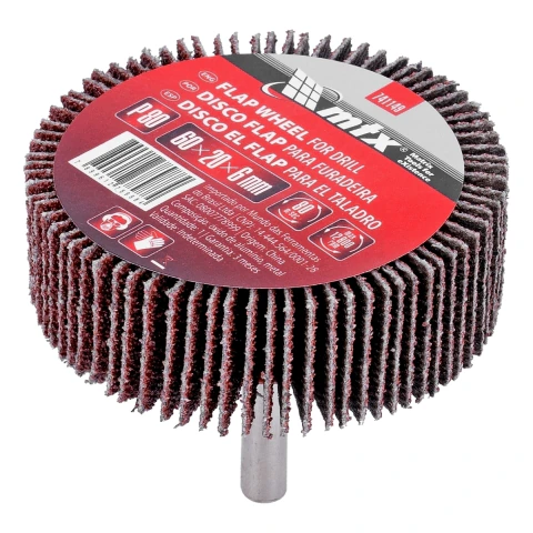 Roda De Lixa Com Haste Para Furadeira Grão 80 60x20x6 mm Mtx 1 Peça Abrasiva
