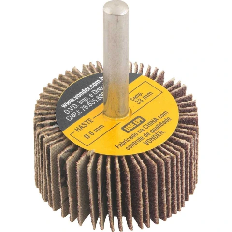 Roda lixa minikontour 40x20mm g80 haste 6mm Vonder